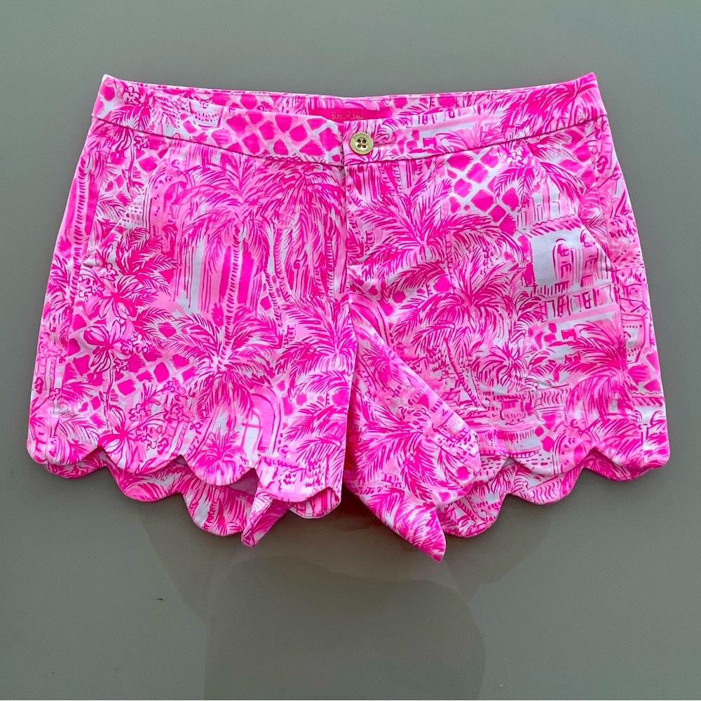 Lilly Pulitzer Buttercup Stretch Shorts Paradise Pink Blossom Size 4